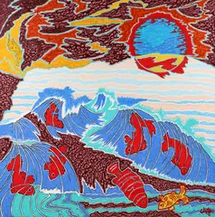 Dark Clouds by Watfa Midani, 2003, acrylic on canvas, offered Mar 2023