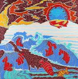 Watfa Midani, Dark Clouds, 2003, acrylic on canvas