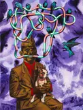 Mark Symczak, Purple Man with Pipe, 2014, Acrylic on Canvas