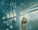Robert Vickrey, The Visitor, color