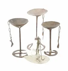 Untitled by Afghan Ghaznavid Empire, bronze and iron oil lamps, offered Mar 2024