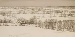 Snow Fields (Giardina 92) by Kerr Eby, etching, 1924, offered Aug 2023