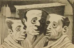 After The Lynching by Gene Fern, lithograph, ca. 1940's, offered Aug 2023