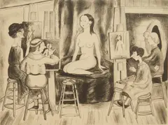 Self-Portrait by Aline Fruehauf, lithograph, 1931, offered Aug 2023