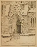 Childe Hassam, Church Doorway in Snow (Cortissoz 72)