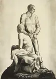 Rockwell Kent, And Now Where?, lithograph, 1936, published by American Artist's Group, New York, matted and