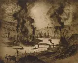 Otto Kuhler, Valley of Work, etching, 1924