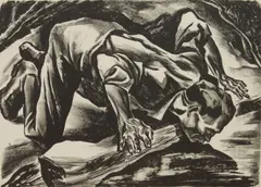 Herschel Levit, Thirst, lithograph, ca. 1945