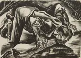 Herschel Levit, Thirst, lithograph, ca. 1945