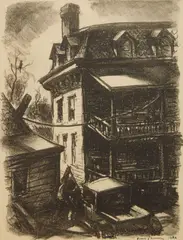 James Penney, Old Tenement House, lithograph, 1932