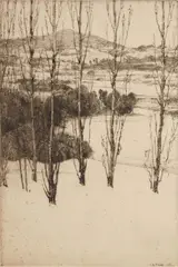 The Mountain by Charles A. Platt, etching, 1920, offered Aug 2023