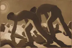 Doel Reed, Harvesting Wheat (Cohen 38), aquatint, 1938