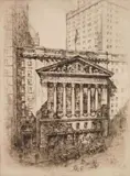 Anton Schütz, New York Stock Exchange, etching