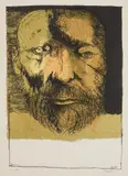 Leonard Baskin, Self-Portrait, lithograph in colors, 1983-84