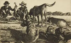 David Itchkawich, Waiting for Godog, etching, 1989