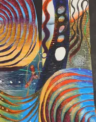 Karen Kunc, Wind Rush, woodcut in colors, 1992