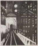 August Mosca, New York City Subway, lithograph, 1947