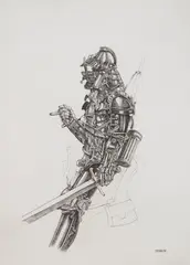 Cavalier by Philippe Mohlitz, etching, 1979, offered Aug 2023