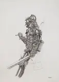 Philippe Mohlitz, Cavalier, etching, 1979
