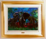 Elephant Stampede by LeRoy Neiman, silkscreen in colors, offered Aug 2023