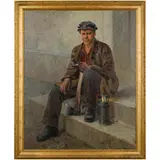 Vladimir Nikolaevich Kostesky, 1905 - 1968 / Ritratto di minatore, 1956 / Firmato V Kostesky e datato 1956 in basso a destra