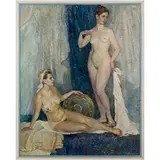 Kyiv, 1968 / Nudi in posa / Firmato Od Titarenko e datato 93 in basso a destra by Odarka Anatoliivna Titarenko, oil on canvas, offered Apr 2023