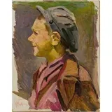 Velyka Rogozyanka, 1915 - Kharkiv, 1994 / Testa di ragazzo / Firmato Tomenko in basso a sinistra by Grigoryi Oleksiyovich Tomenko, oil on cardboard, offered Apr 2023
