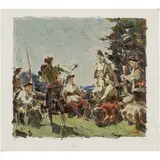 Sergey Ivanovich Grosh, Brazhyntsi, 1911 - Kiev, 1990 / Studio per il dipinto Sera sul prato / Firmato S Grosh e datato 61 in basso a destra, oil on cardboard