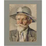 Anatoliy Alekseevich Kazantsev, Chabarovsk, 1908 - Leningrado, 1984 / Ritratto di uomo con cappello