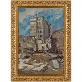1905 - 1968 / Scorcio cittadino by Vladimir Nikolaevich Kostesky, oil on canvas, offered Apr 2023