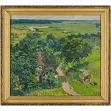 Valentin Gavrilovich Litvinenko, Kremenchug, 1908 - Kiev, 1979 / Stradina di campagna / Firmato V Litv in basso a destra