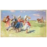 Sighet, 1912 - Uzhgorod, 1983 / Ragazze nel campo by Gavriil Martynovich Gluk, oil on canvas, offered Apr 2023