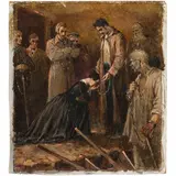 Vesele, 1904 - Kiev, 1997 / Studio per l'opera Donne russe di Nicrasov by Mykhaylo Gordyevich Deregus, oil on cardboard telato, offered Apr 2023