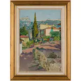 Chabarovsk, 1908 - Leningrado, 1984 / Veduta cittadina by Anatoliy Alekseevich Kazantsev, oil on cardboard, offered Apr 2023