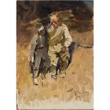 Victor Grigorovich Puzyrkov, Dnepropetrovsk, 1918 - Kiev, 1999 / Studio per il dipinto Soldati / Firmato V Puzirkov in basso a destra
