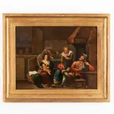 Egbert van Heemskerck, Scena d'interno, oil on panel