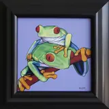 Red Eyed Tree Frogs by Helmet Koller, Acrylic on Canvas, offered Jul 2020