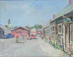 Old South Wharf by Gerald Taber, Oil on Masonite, offered Jul 2020