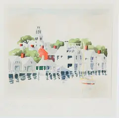 Old North Slip by Doris and Richard Beer, Watercolor on Paper, offered Jul 2020