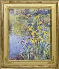 Irises at Water’s Edge by Jan Pawlowski, Oil on Canvas, offered Dec 2020