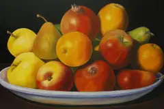 Fruit Harvest by Carmelo Sortino, Oil on Canvas, offered Dec 2020
