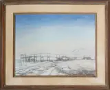 Sarah Perry Crane, Walters Dock, Tuckernuck, Tempera on Board