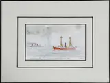 Lightship No. 117 on Station at Nantucket South Shoals by Ray Prosser, Watercolor View, offered Aug 2020