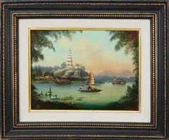 Michael Matthews, The Pagoda at Whampoa Reach, Oil on Canvas