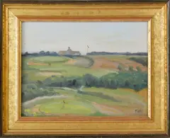 ‘Sconset Greens by Elle Foley, Oil on Board, offered Aug 2020