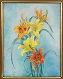 Sheaf of Lilies by Elizabeth Saltonstall, Oil on Canvas, offered Aug 2020