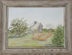 Nantucket Cottage by E. Browning, Oil on Artist Board, offered Aug 2020