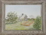 Nantucket Cottage by E. Browning, Oil on Artist Board, offered Aug 2020