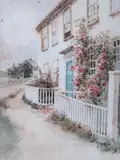Jane Brewster Reid, Nantucket Street Scene, Watercolor on Paper