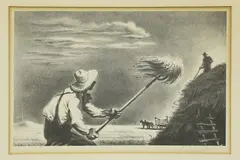 Georges Schreiber, Haying, Lithograph